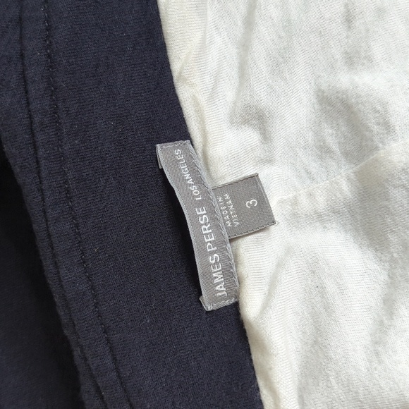 James Perse LA Double Breasted Soft Cotton Jersey Knit Jacket Blazer Black 3 M/L - Picture 10 of 13